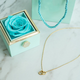 Colar Gravado com Caixa Rosa Eterna