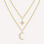 Colar Fases da Lua e Estrela de Camada Dupla