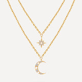 Colar Fases da Lua e Estrela de Camada Dupla