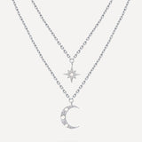 Colar Fases da Lua e Estrela de Camada Dupla