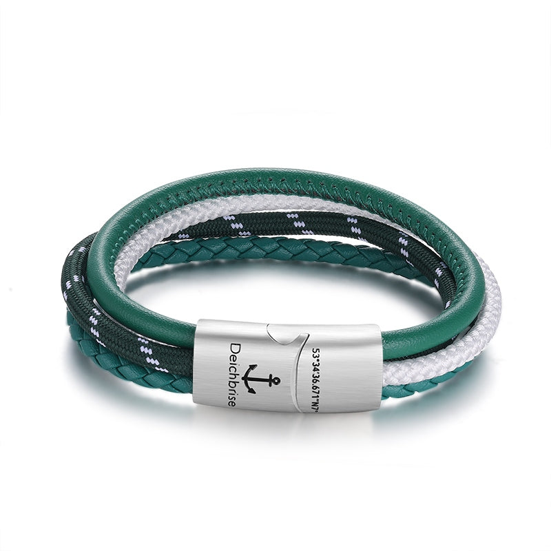 Pulseira Cabedal & Corda Náutica Bremen