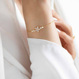 Pulseira Flor (Banhado a Ouro)
