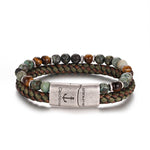Pulseira Playa Praia Tau Cabedal African Turquoise & Olho de Tigre