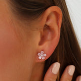 Brincos Peach Flor