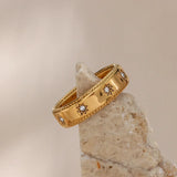 Anel Stella com Cristais de Circónia (Banhado a Ouro 18K)