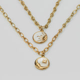 Colar Marsella Sol e Lua (Banhado a Ouro 18K)