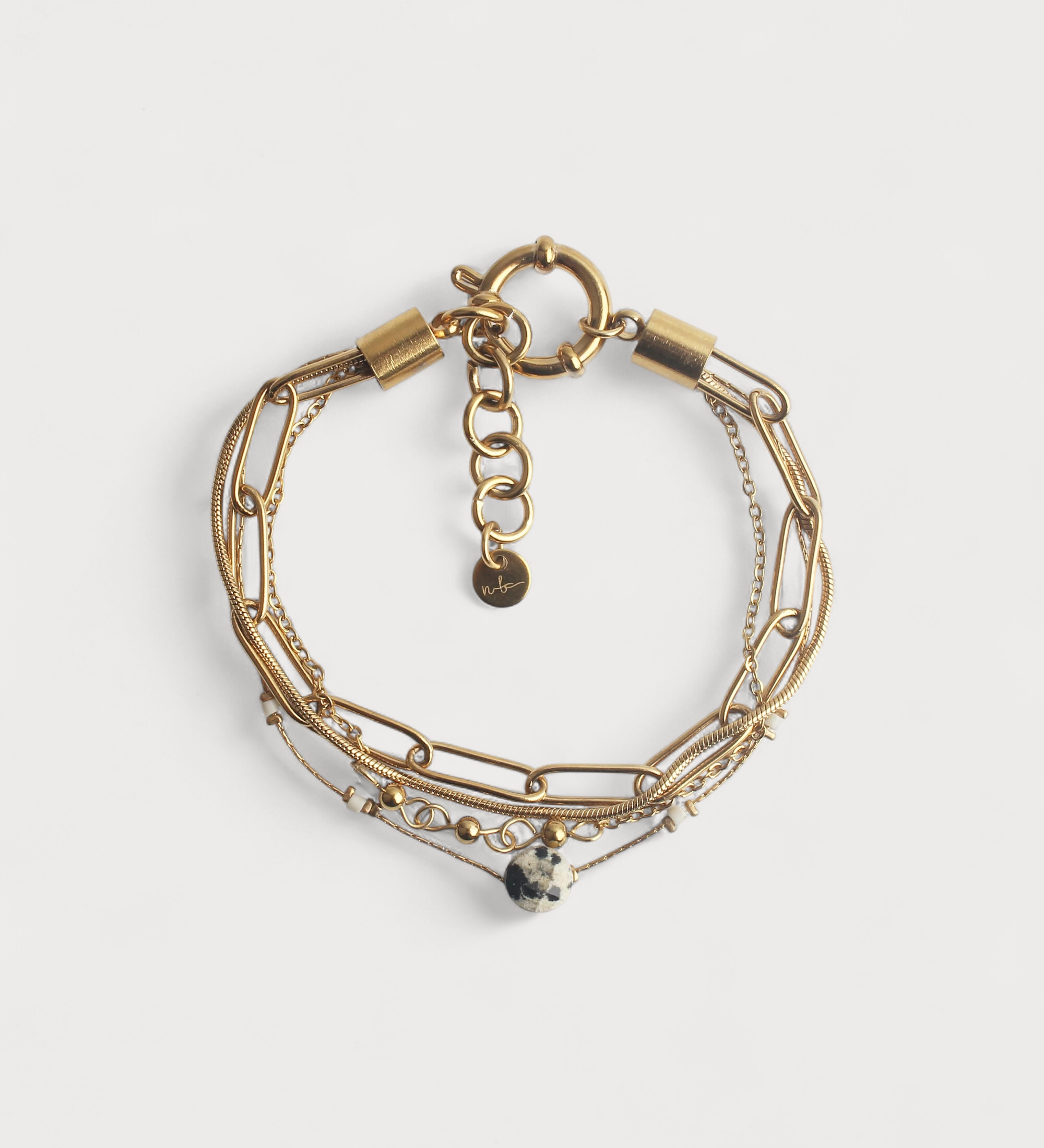 Pulseira Eloise de 4 Camadas em Pedra Natural